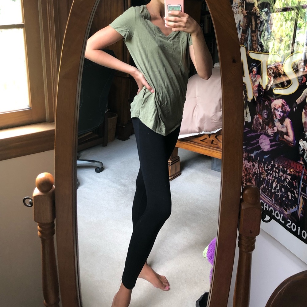 Green V Neck Tee Shirt